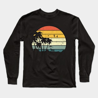 Palm Tree Tropical Beach Long Sleeve T-Shirt